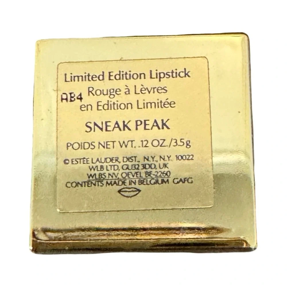Estee Lauder Limited Edition Lipstick Sneak Peak AB4 Gold‎ Red Polka Dot 0.12 oz